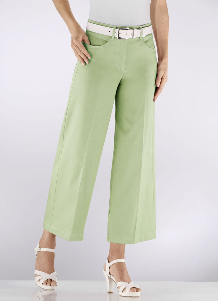 Culotte mit modisch weitem Bein  GRÜN
