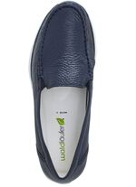 Waldl&auml;ufer, bequeme Damen-Slipper, Weite H, mit herausnehmbarem Fussbett DUNKELBLAU