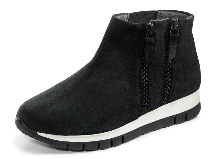 Bootie mit zwei Reissverschlüssen SCHWARZ