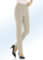 Hose mit hübschen Ziersteppungen BEIGE