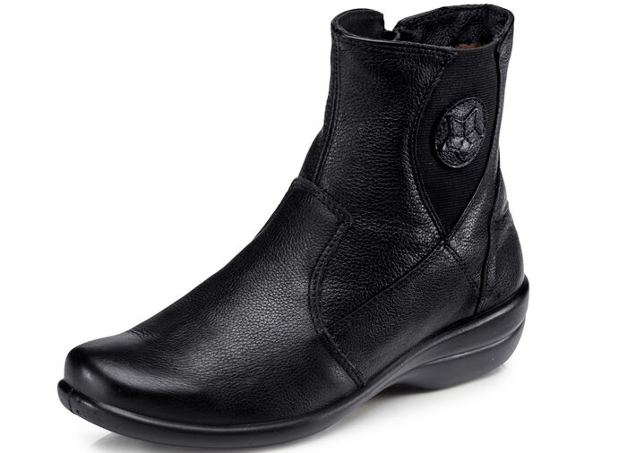 Stiefelette mit echtem Lammfellfutter SCHWARZ
