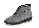 Atmungsaktive Damen-Hausschuhe, mit Reissverschluss GRAU-SCHWARZ