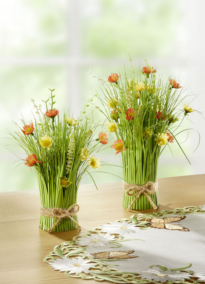 Frühlingsstrauss in natürlichen Farben GRÜN-ORANGE-GELB