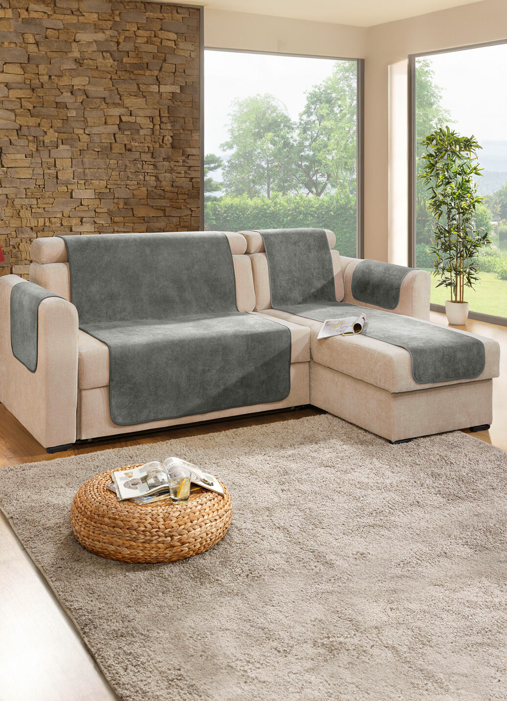 Sesselbezug Aus Stretch – Bequemer Überwurf Für Relaxsessel In Schwarz (4-teilig)