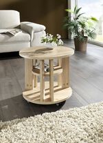 Couchtisch mit 2 Ablageflächen und 4 Rollen EICHE SONOMA