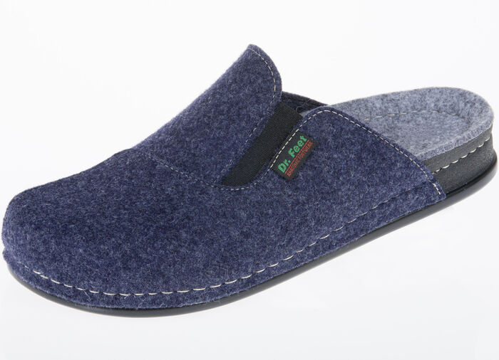 Klassische Herren-Hausschuhe, mit anatomisch geformtem Fussbett JEANSBLAU