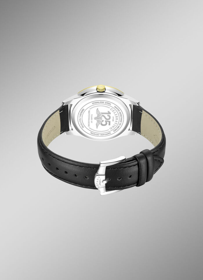 Rotary Quartz-Herrenuhr mit Lederband 