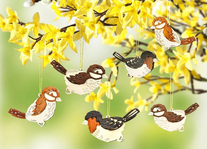 &laquo;ECHT ERZGEBIRGE&raquo; Vogelh&auml;nger, 6er-Set 