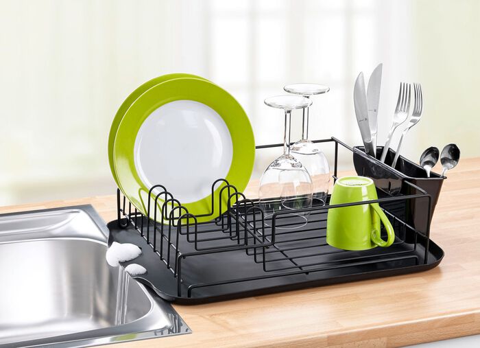 Geschirrabtropfkorb mit Auffangschale 