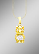 Süsser Eulen-Anhänger mit Zirkonia 