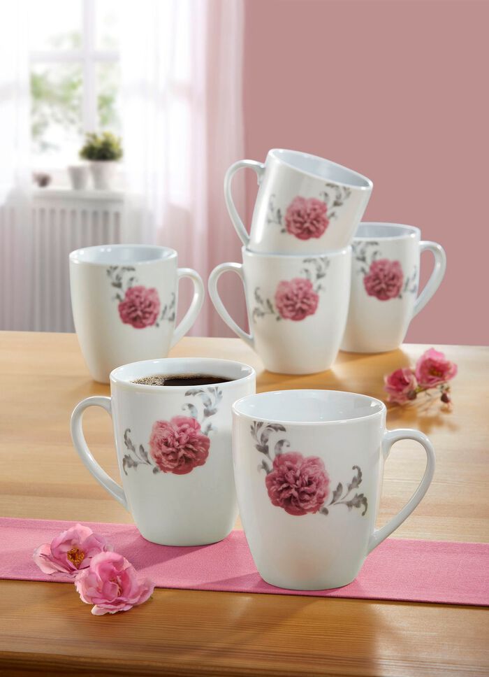 Kaffee-Service, 18-teilig «Como» PINK-GRAU