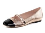 Caprice, schicke Damen-Ballerinas, Weite G, mit herausnehmbarem Fussbett GOLD-SCHWARZ