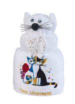 Frottier-Katze mit Motiv von der K&uuml;nstlerin Rosina Wachtmeister 