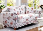 Romantisch-blumige Polsterm&ouml;bel WEISS-ROSA
