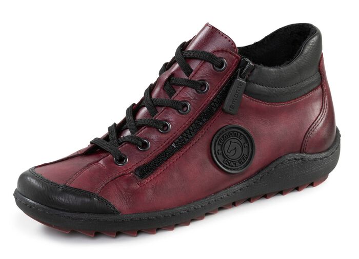 Remonte, sportliche Damen-Boots, Winterschuhe, Weite G, mit herausnehmbarem Fu&szlig;bett BORDEAUX-SCHWARZ