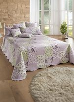 Digital bedruckte Tagesdecke in Patchwork-Optik 