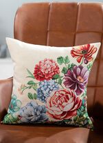 Gobelin-Kissenbezug Blumen mit Reissverschluss 
