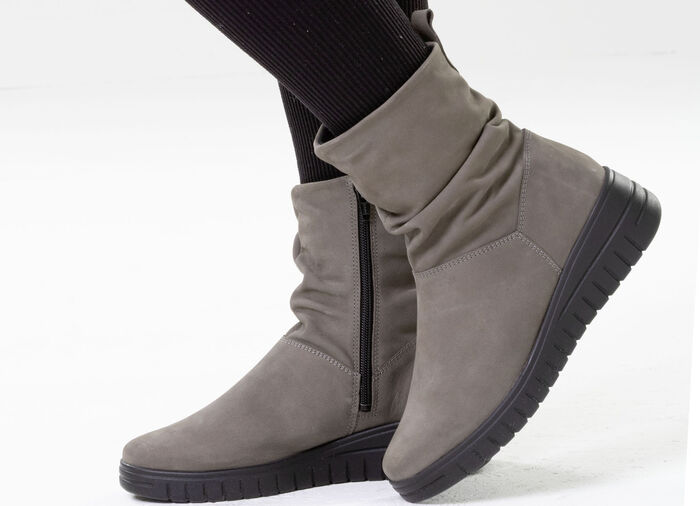 ELENA EDEN, bequeme Damen-Stiefeletten, Weite H, mit herausnehmbarem Fussbett DUNKELTAUPE