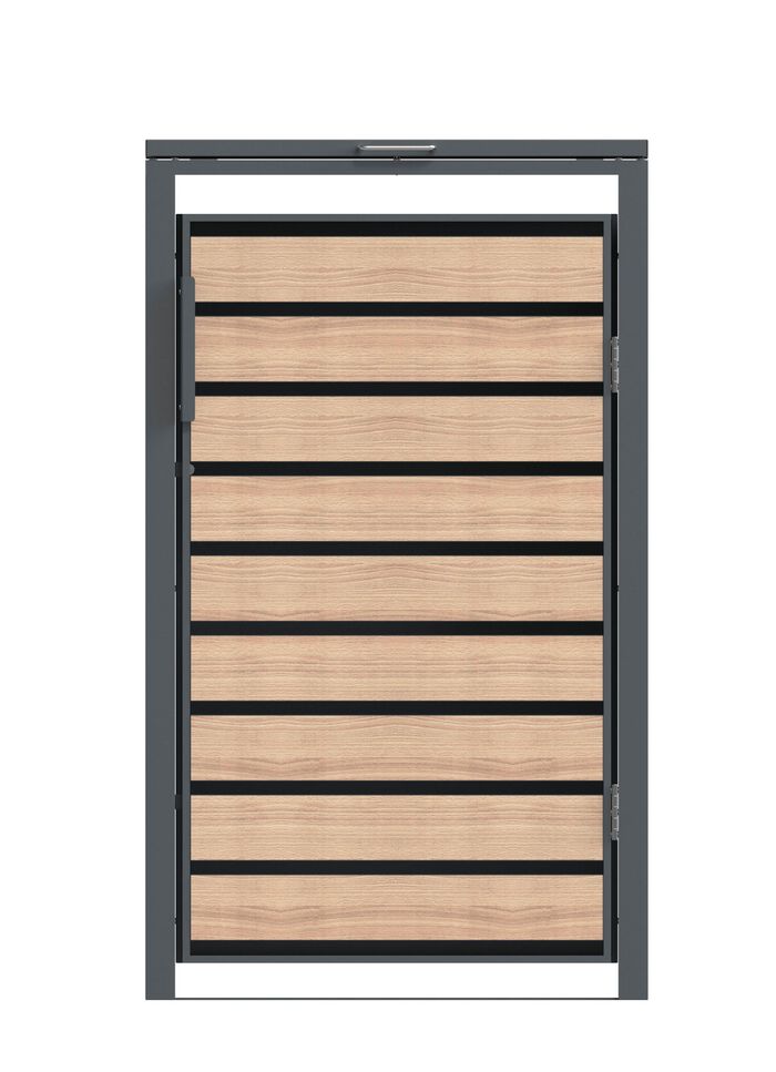 M&uuml;lltonnenbox &laquo;Lacina&raquo;, T&uuml;ren in Holzoptik 