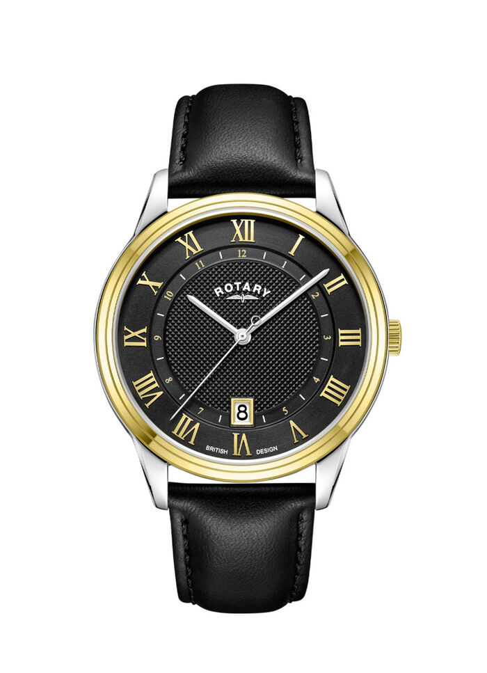 Rotary Quartz-Herrenuhr mit Lederband 