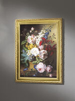 Bild in &Ouml;lgem&auml;lde-Optik mit Kieferholz- Rahmen 