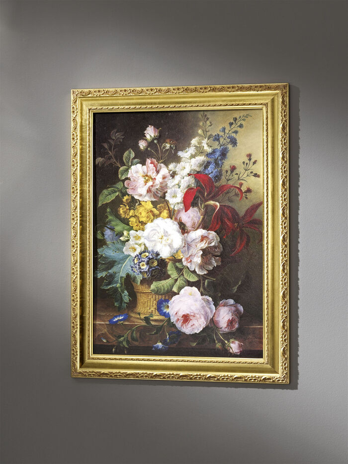 Bild in &Ouml;lgem&auml;lde-Optik mit Kieferholz- Rahmen 