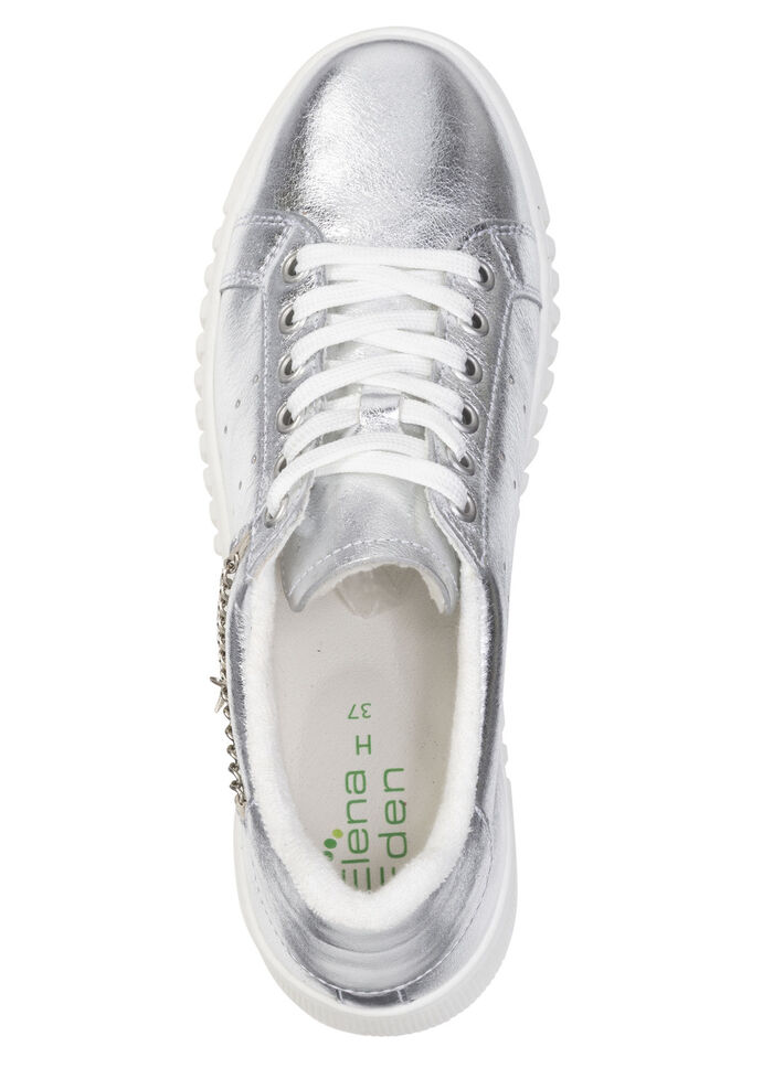 ELENA EDEN, stylische Damen-Sneaker, Weite G, herausnehmbares Fussbett SILBER