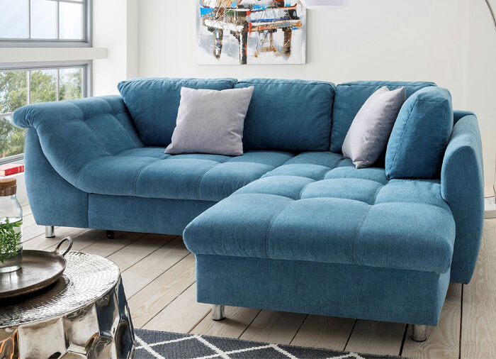 Polsterecke mit Dekokissen BLAU