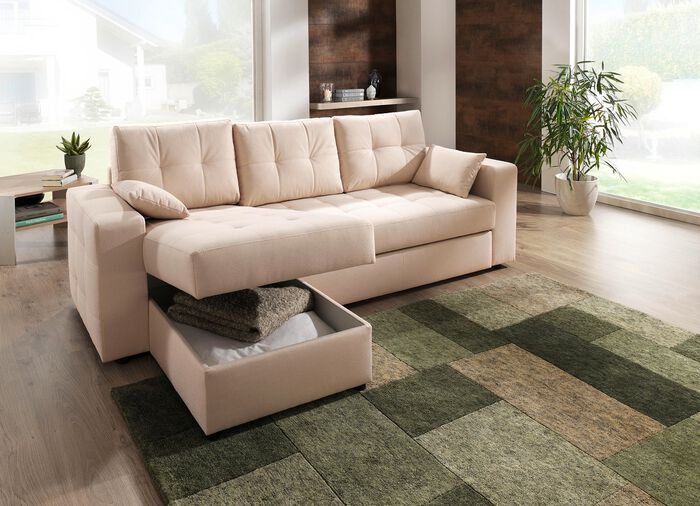 Polsterm&ouml;bel mit Bettfunktion verschiedene Ausf&uuml;hrungen BEIGE