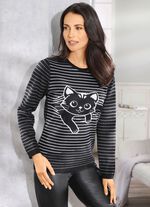 Pullover mit niedlichem Katzenmotiv 