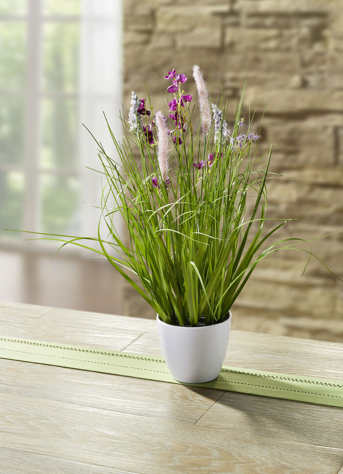 Grasbusch mit Blüten LILA