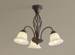 Lampenserie aus Metall mit Glasschirmen ROST