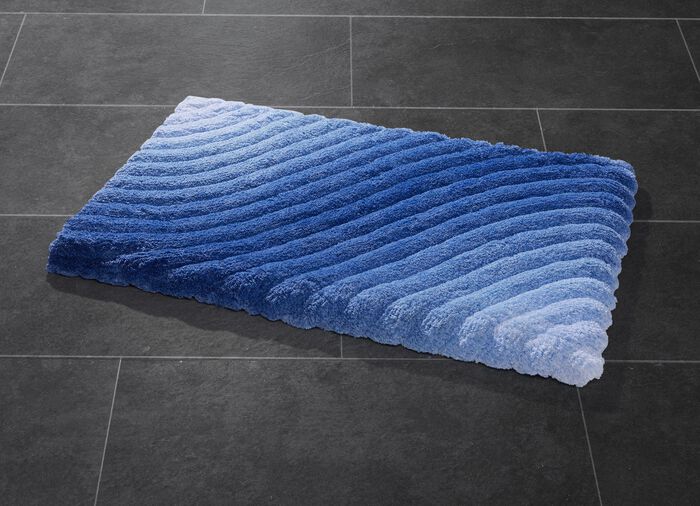 Barfussweiche Badgarnitur mit latexierter Rückseite BLAU