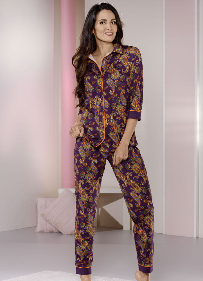 Laurina Pyjama mit durchgehender Knopfleiste 