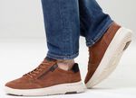 Waldl&auml;ufer, bequeme Herren-Sneaker, Weite H, mit herausnehmbarem Fussbett COGNAC-MARINE