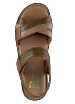 ELENA EDEN Sandale aus Nappaleder mit Kontrastbes&auml;tzen 