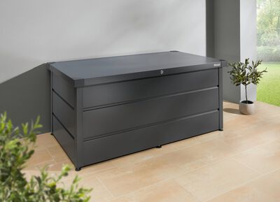 Hochwertige Gartentruhe aus Stahlblech 