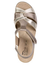 ELENA EDEN, bequeme Damen-Sandalen, Weite H, mit herausnehmbarem Fussbett BRONZE-GOLD