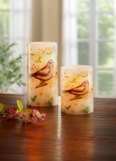 LED-Echtwachskerzen mit Flackereffekt, 2er-Set 