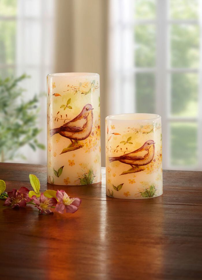 LED-Echtwachskerzen mit Flackereffekt, 2er-Set 