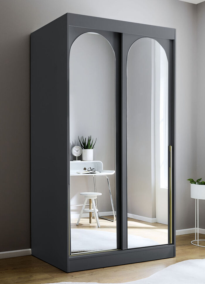 Moderner Schwebet&uuml;renschrank SCHWARZ