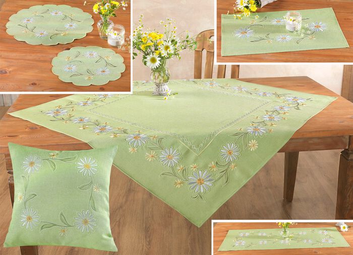 Bestickte Tischdecke oder Kissenbezug 