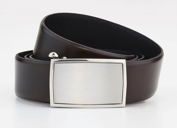 Herren-G&uuml;rtel, 3,5 cm breit mit Automatikverschluss DUNKELBRAUN