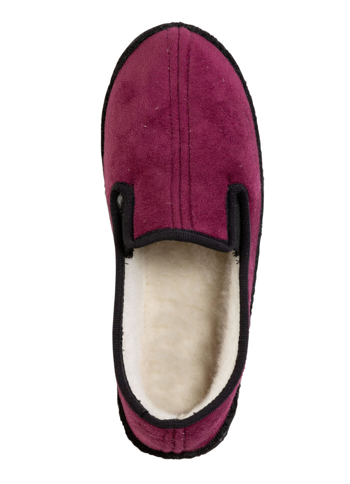 Atmungsaktiver Velours-Hausschuh BORDEAUX-SCHWARZ