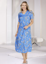 Nachthemd, kn&ouml;chellang mit gro&szlig;z&uuml;giger Motivspitze  