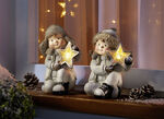 Figur Winterkind mit Stern WEISS