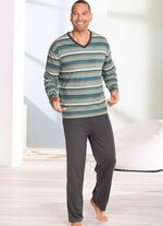 Schlafanzug mit V-Ausschnitt und offenen Abschl&uuml;ssen 