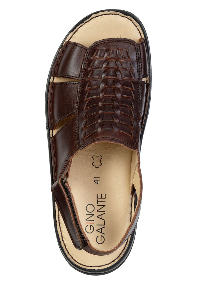 GINO GALANTE, leichte Herren-Sandalen, aus Leder KASTANIE