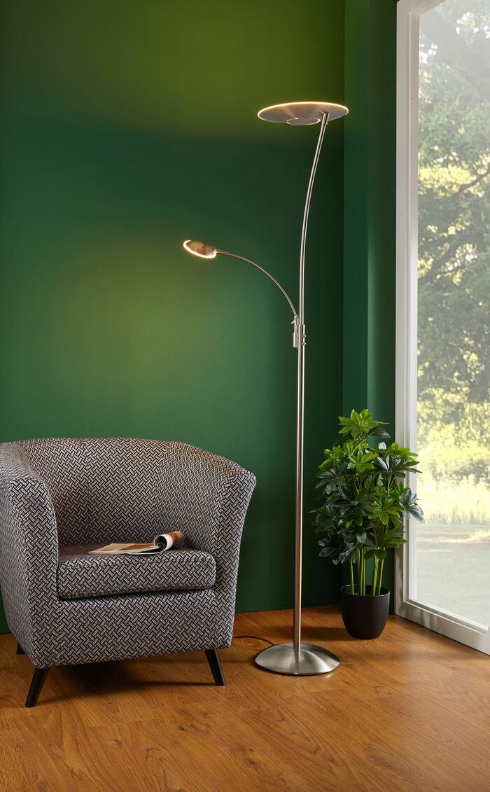 Stehleuchte mit Deckenfluter 