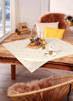 Tischdekoration mit Fleckschutz und Glitzergarn 